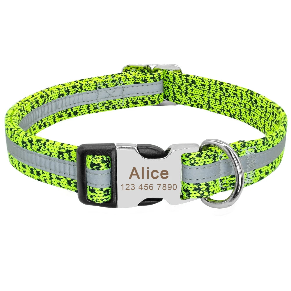 Pack Collier Personnalisé et Laisse Chien - Réfléchissant-Pile Poils