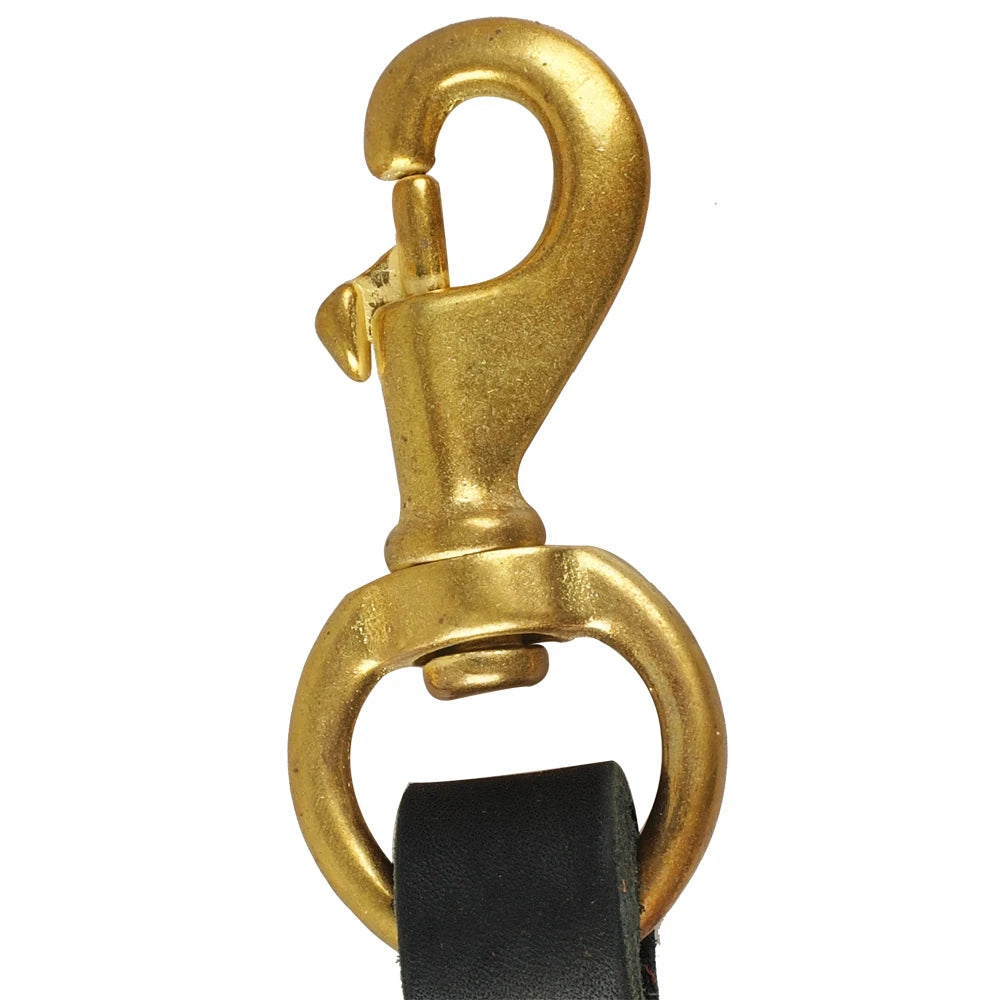 Laisse Courte Cuir et Or Chien