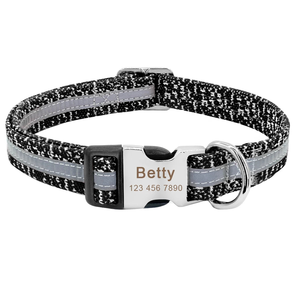 Pack Collier Personnalisé et Laisse Chien - Réfléchissant-Pile Poils