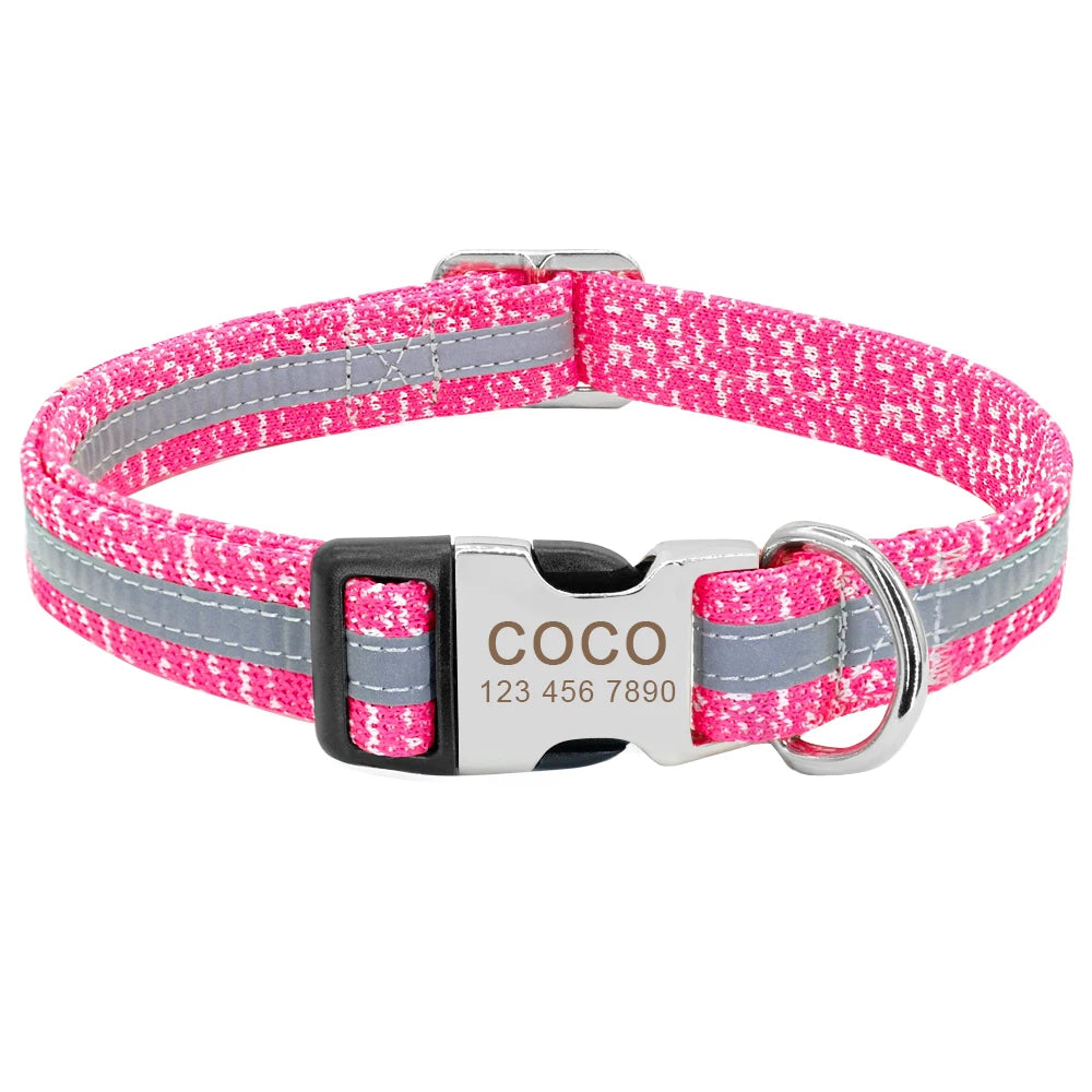 Pack Collier Personnalisé et Laisse Chien - Réfléchissant-Pile Poils
