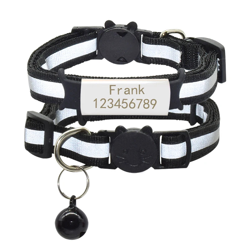 Collier Chat Personnalisé et Réfléchissant