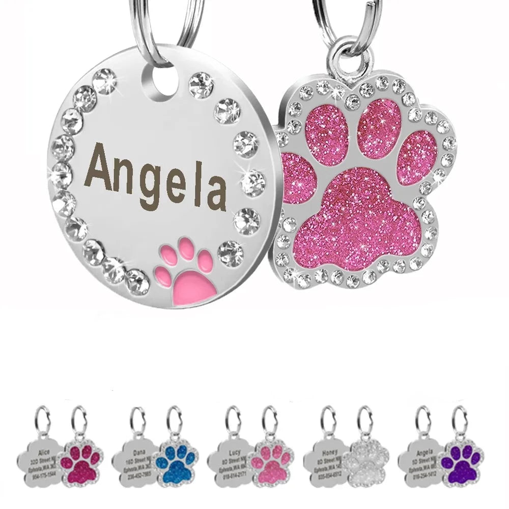 Médaille Chien Personnalisée - Empreinte Diamants