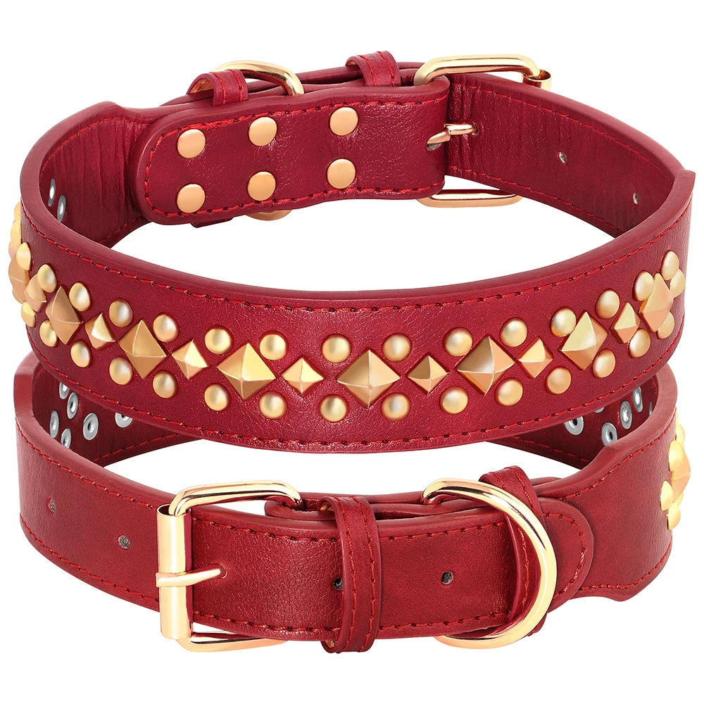 Collier à Rivets Cuir Chien-Pile Poils