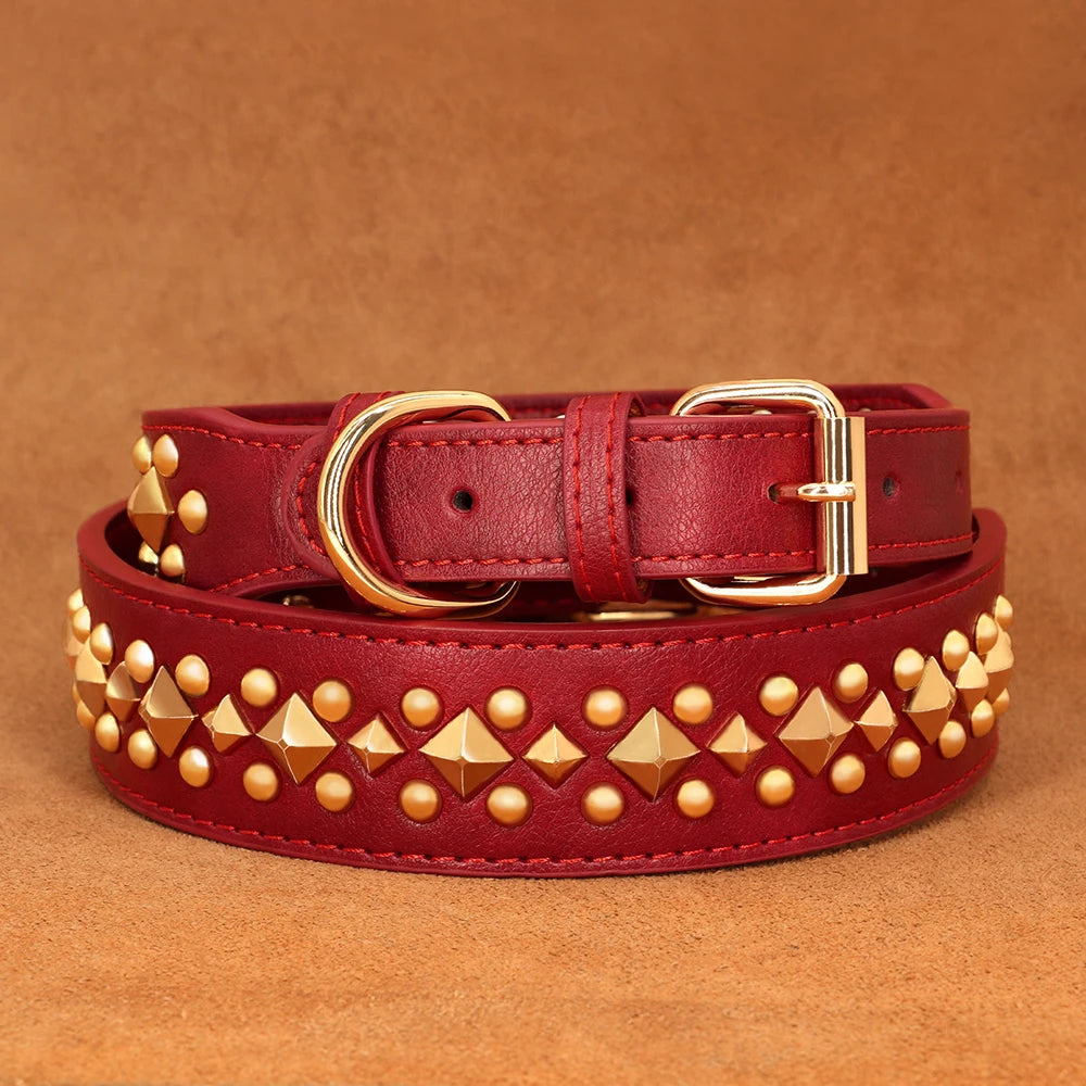 Collier à Rivets Cuir Chien-Pile Poils
