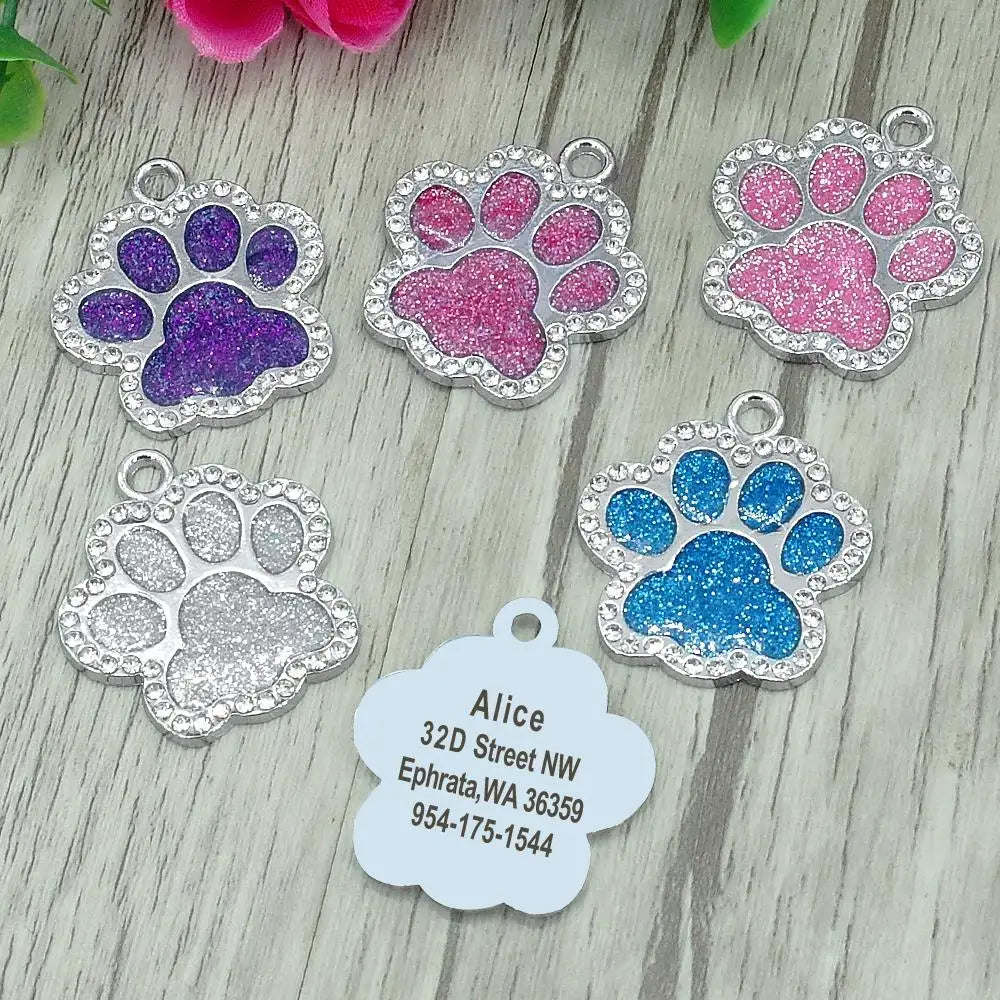 Médaille Chien Personnalisée - Empreinte Diamants