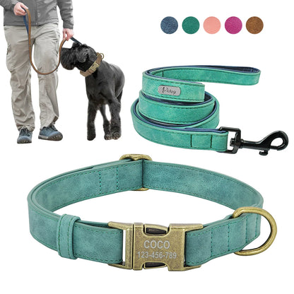 Pack Collier Personnalisé et Laisse Chien - Cuir - Lucy-Pile Poils