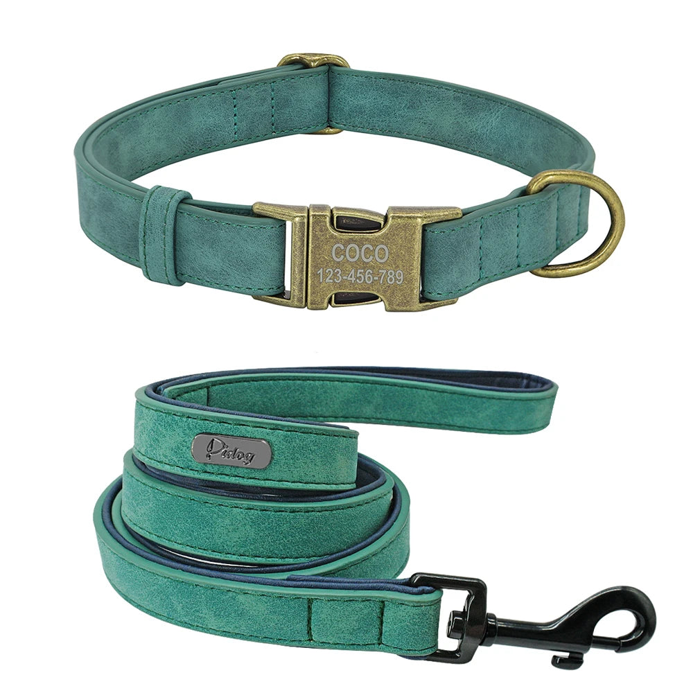 Pack Collier Personnalisé et Laisse Chien - Cuir - Lucy-Pile Poils