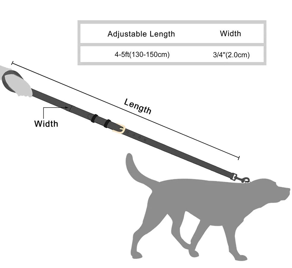 Laisse en Cuir Réglable Chien