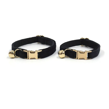 Collier Personnalisé Chat Velours - Noir