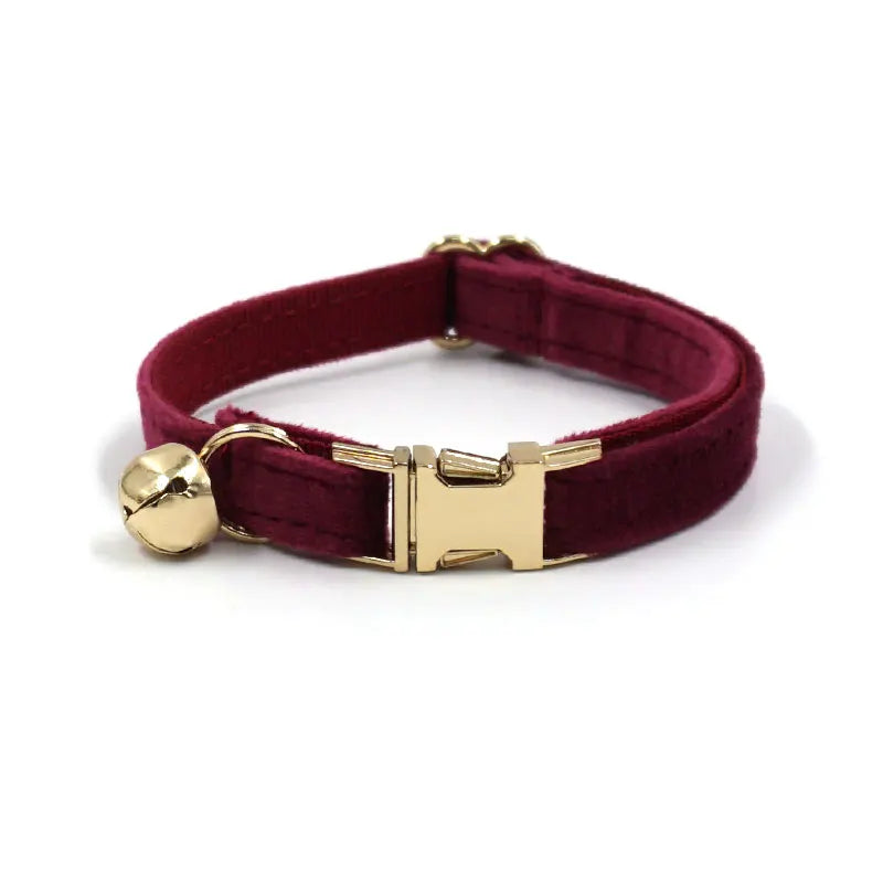 Collier pour Chat Velours - Bordeaux