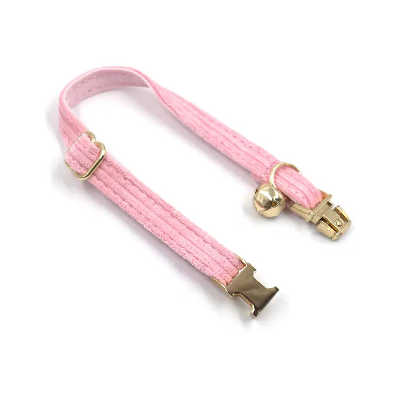 Collier Personnalisé Chat Velours - Rose